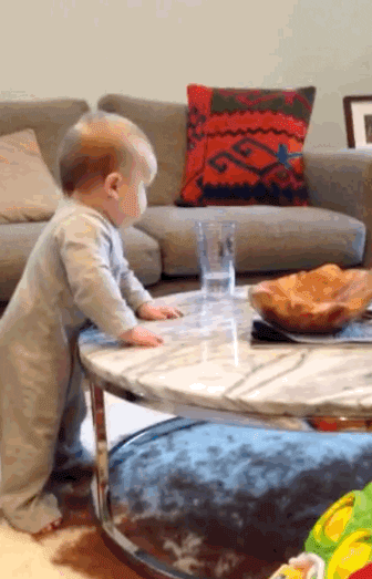 No Baby Grabbing Glass Don't Do It GIF