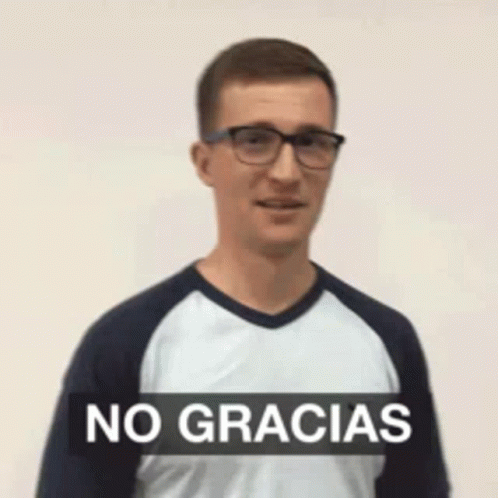 No Gracias Geeky Guy GIF