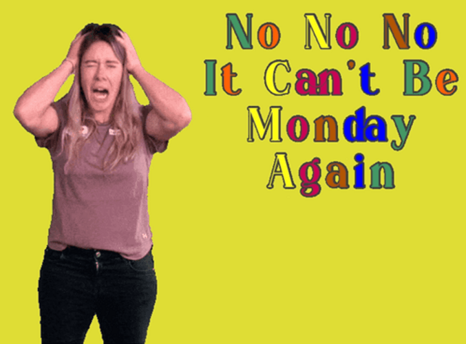 No It Can't Be Monday Monday Again GIF
