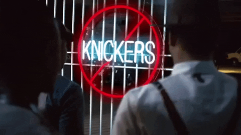 No Knickers Neon Door Sign GIF