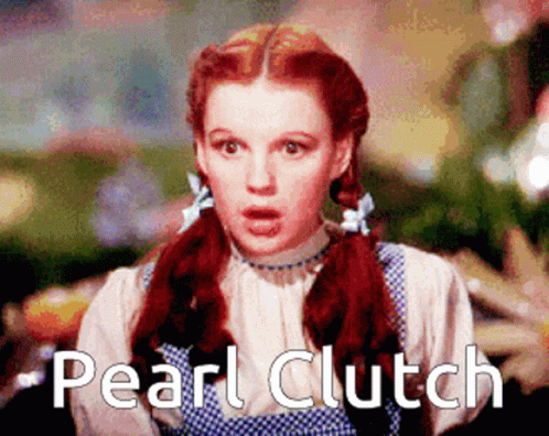 No Melanie Blake Clutching Pearls GIF