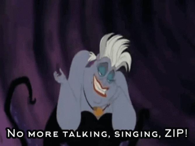No More Talking Singing Ursula GIF