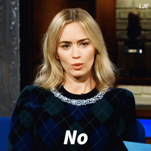Emily Blunt Disagree No No GIF