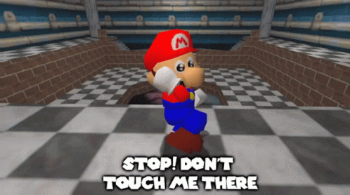 No No Square Mario Don't Touch Me GIF