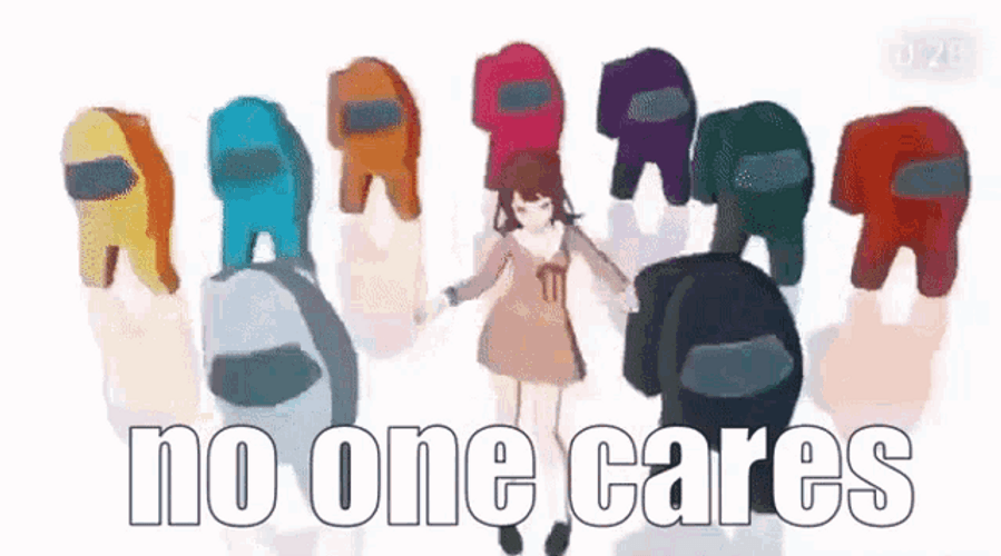 No One Cares Dancing Anime Among Us Crews GIF