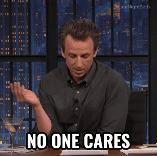 No One Cares Host Seth Meyers GIF