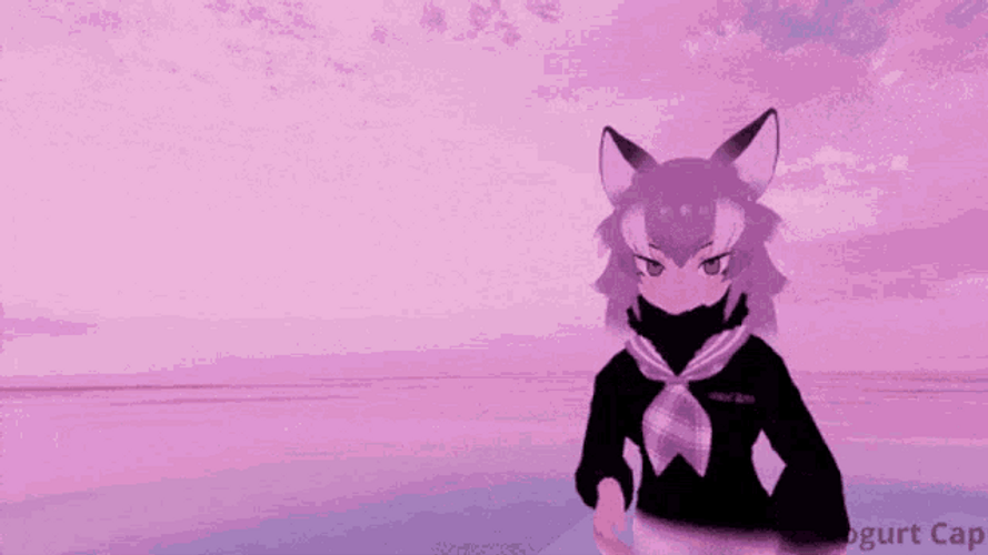 No One Cares Lmao Wolf Girl Anime Dance GIF