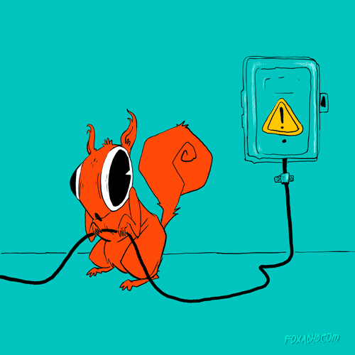 No Power Cartoon Squirrel Electrocuted GIF