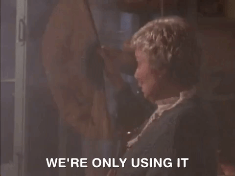 No Power Vintage Clip Lady Fanning GIF