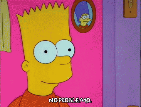No Problemo Wave Bart Simpson GIF