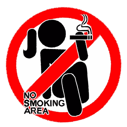 No Smoking Area Sign With Stick Figure