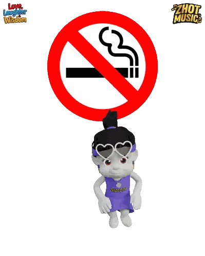 No Smoking Sign Above Girl With Sunglasses