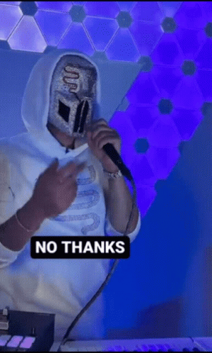 No Thanks Hooded Trippy Dj GIF
