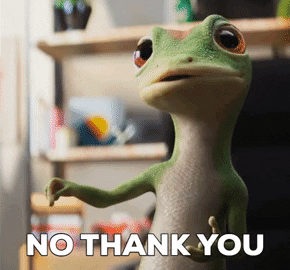 No Thanks Cute Animated Gecko GIF