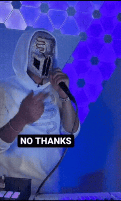 No Thanks Hooded Trippy DJ GIF