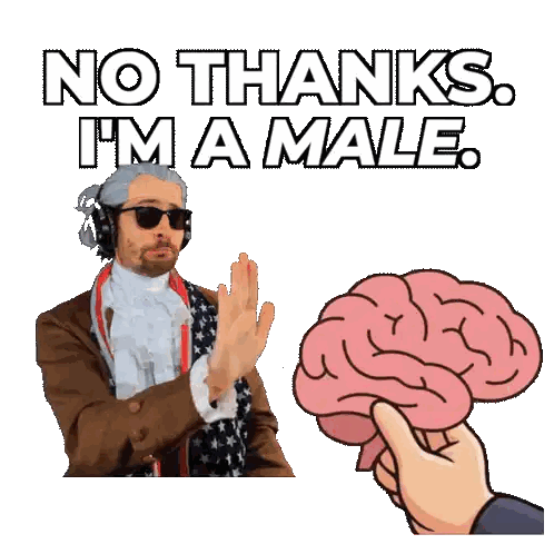 No Thanks I M a Male Sticker