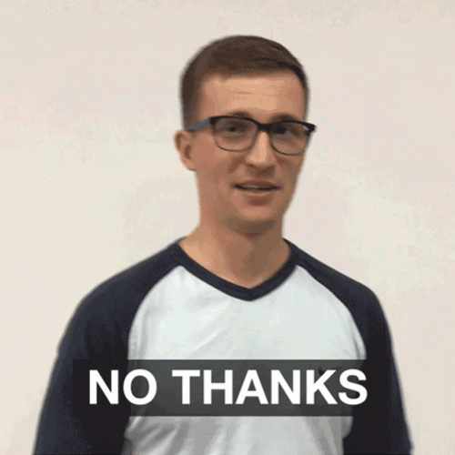 No Thanks Man Hand Up Shaking Head GIF