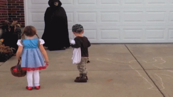 No Thanks Trick Or Treat Walking Out GIF