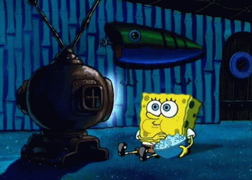 No This Is Patrick Spongebob Eating Popcorn GIF