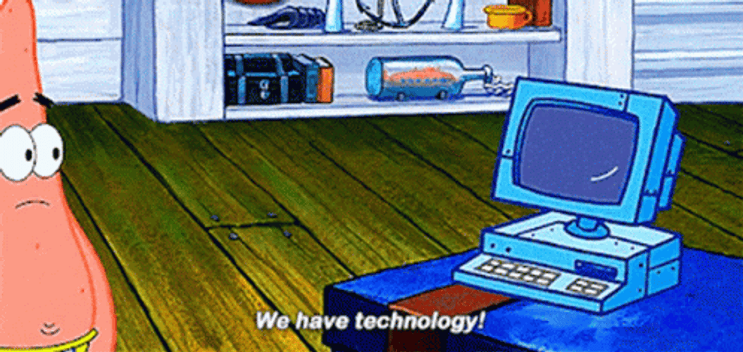 No This Is Patrick Introducing Technology GIF