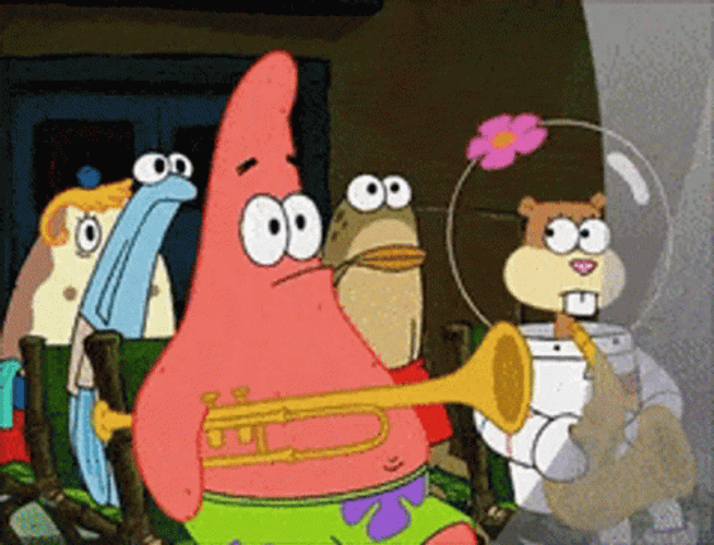 No This Is Patrick Playing Trumpet GIF