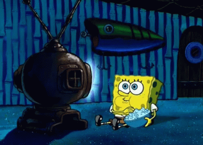 No This Is Patrick SpongeBob Eating Popcorn GIF