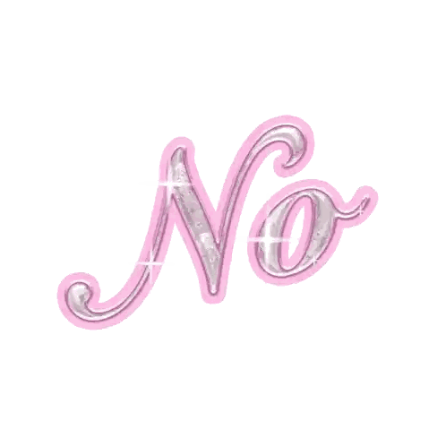 No Written in Pink and Silver