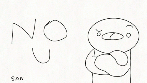 No You Are Headshake Drawing GIF
