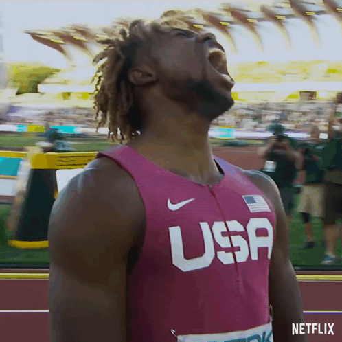 Noah Lyles Screaming Loud GIF