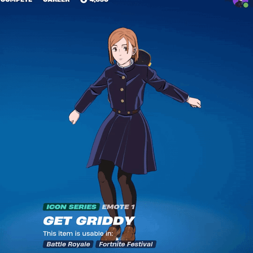 Nobara Kugisaki Fortnite Griddy GIF