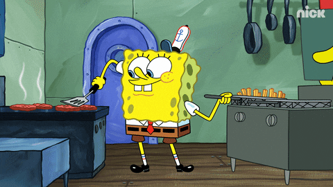 Nobby Narwhal And Spongebob At Krusty Krab Kitchen GIF