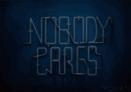 Nobody Cares Neon Flashing Sign GIF