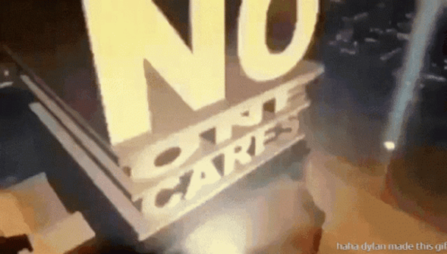 Nobody Cares Golden Text Spotlight Design GIF