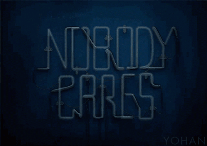 Nobody Cares Neon Flashing Sign GIF