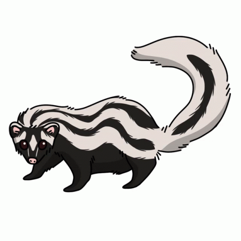 Nodding Big Animated Skunk GIF