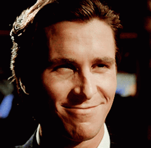 Handsome Christian Bale Nodding GIF