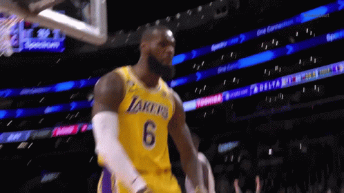 Nodding Lebron Missing Dunk GIF