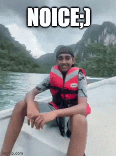 Noice Indian Kid On Boat Meme GIF