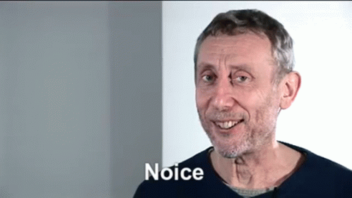 Noice Michael Rosen Brow Raised Meme GIF