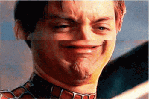 Noice Spiderman Crying Warped Face Meme GIF