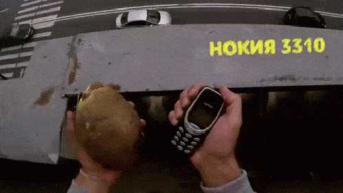 Nokia Smashing A Sweet Potato GIF