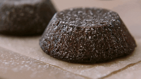 Nom Nom Molten Lava Chocolate Cake GIF