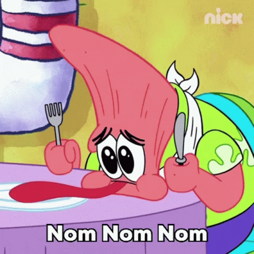 Nom Nom Tongue Out Patrick Star GIF