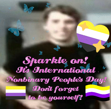 Nonbinary People's Day Poster Blurred Man GIF
