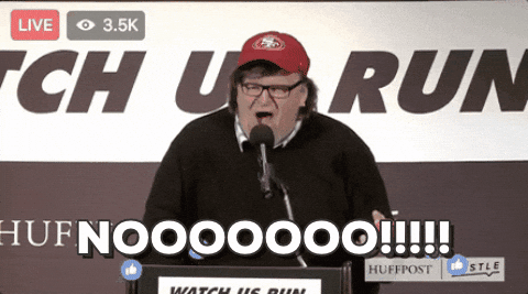 Nooooo Michael Moore Walking Out GIF