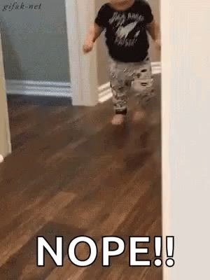 Nope Nope Nope Baby Running Back GIF
