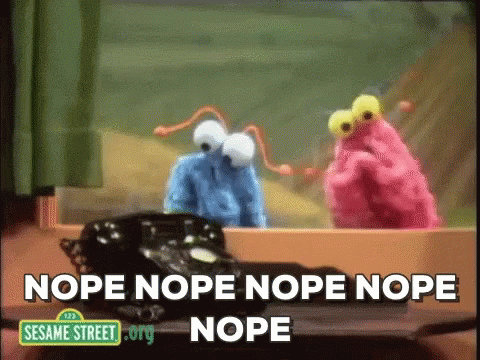 Nope Nope Nope Yip Yips Sesame Street GIF