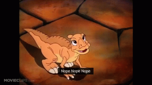 Nope Nope Nope Ducky Cute Dinosaur GIF