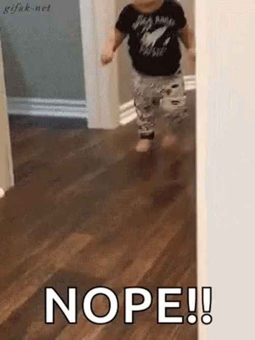 Nope Nope Nope Baby Running Back GIF
