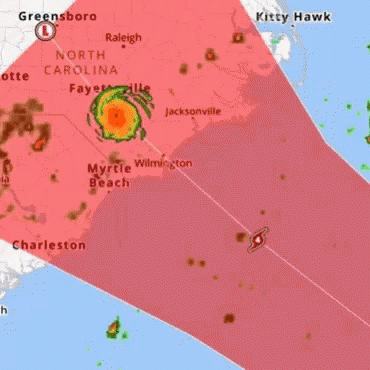 North Carolina Map Kitty Hawk Myrtle Beach GIF